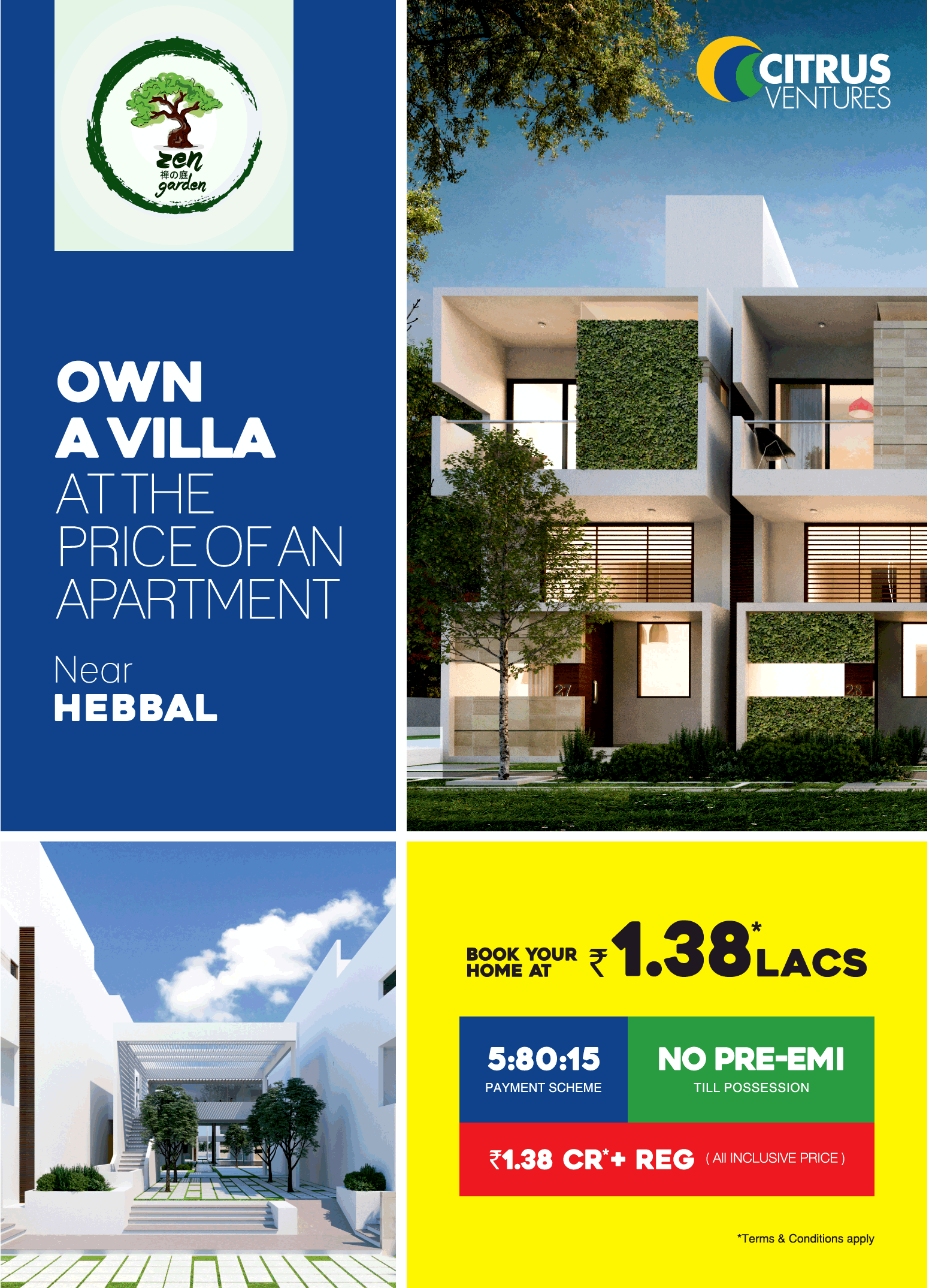 Book your home at Rs. 1.38 lakhs only at Citrus Zen Garden in Bangalore Update